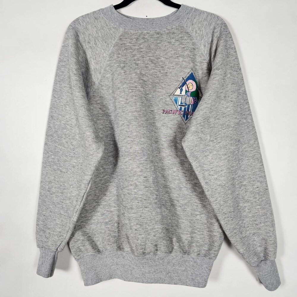 Vintage Ultra Sweats Pacific Princess Alaska Mens XL Long Sleeve Gray Sweatshirt